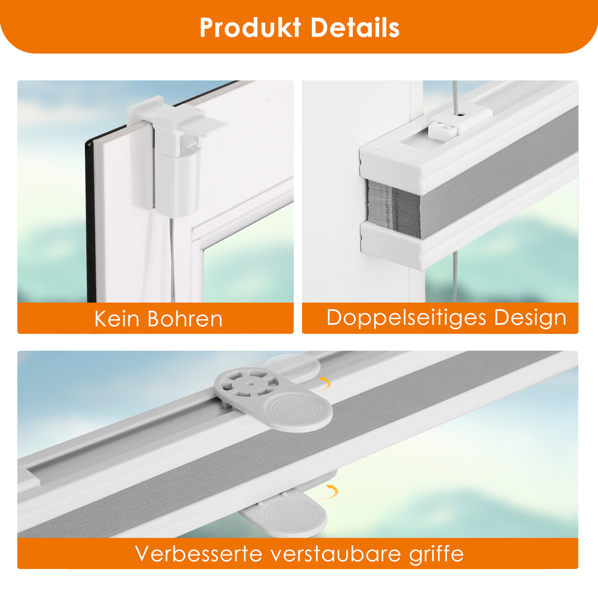 Wabenplissee Thermo ohne Bohren | 100 % blickdicht & Wärmeschutz | Aubor