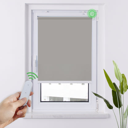 Elektrisches Verdunkelungsrollo mit Akku | Smart Sonnenschutz & Sichtschutz | Aubor