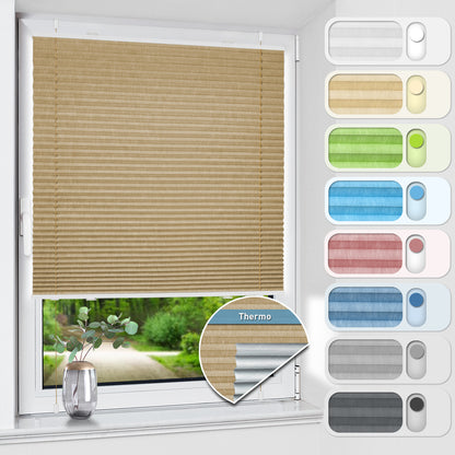 Store plissé occultant sans perçage | Protection solaire et thermique | Aubor