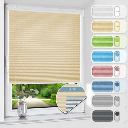 Store plissé occultant sans perçage | Protection solaire et thermique | Aubor