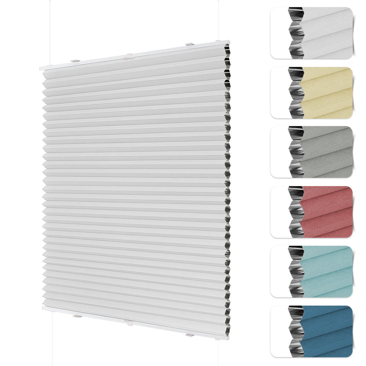 Wabenplissee Thermo ohne Bohren | 100 % blickdicht & Wärmeschutz | Aubor