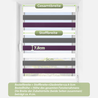 Doppelrollo ohne Bohren | Sonnenschutz & Sichtschutz | Aubor