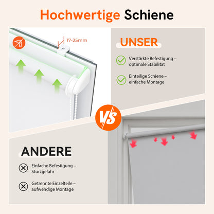 Verdunkelungsrollo ohne Bohren | Sonnenschutz & Sichtschutz | Aubor