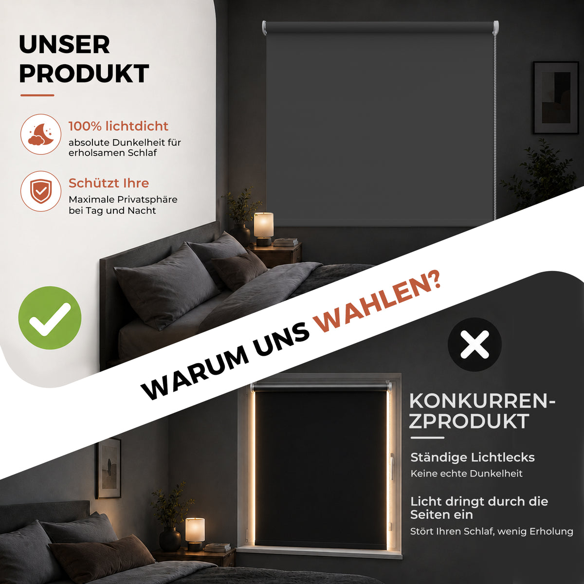 Verdunkelungsrollo mit Bohren | Sonnenschutz & Sichtschutz | Aubor