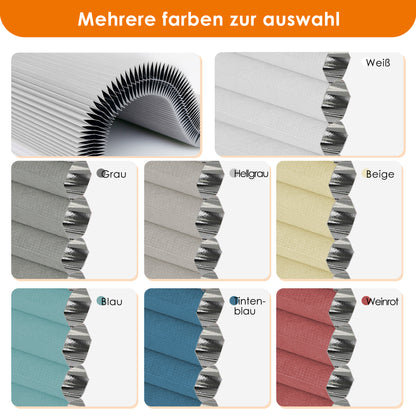 Wabenplissee Thermo ohne Bohren | 100 % blickdicht & Wärmeschutz | Aubor