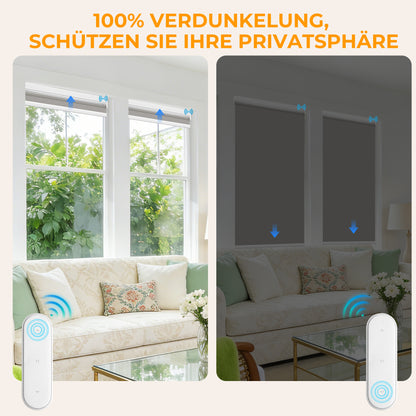 Elektrisches Verdunkelungsrollo ohne Bohren | Sonnenschutz & Sichtschutz | Aubor