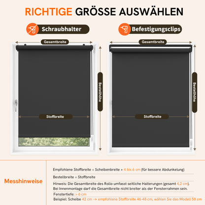 Verdunkelungsrollo ohne Bohren | Sonnenschutz & Sichtschutz | Aubor
