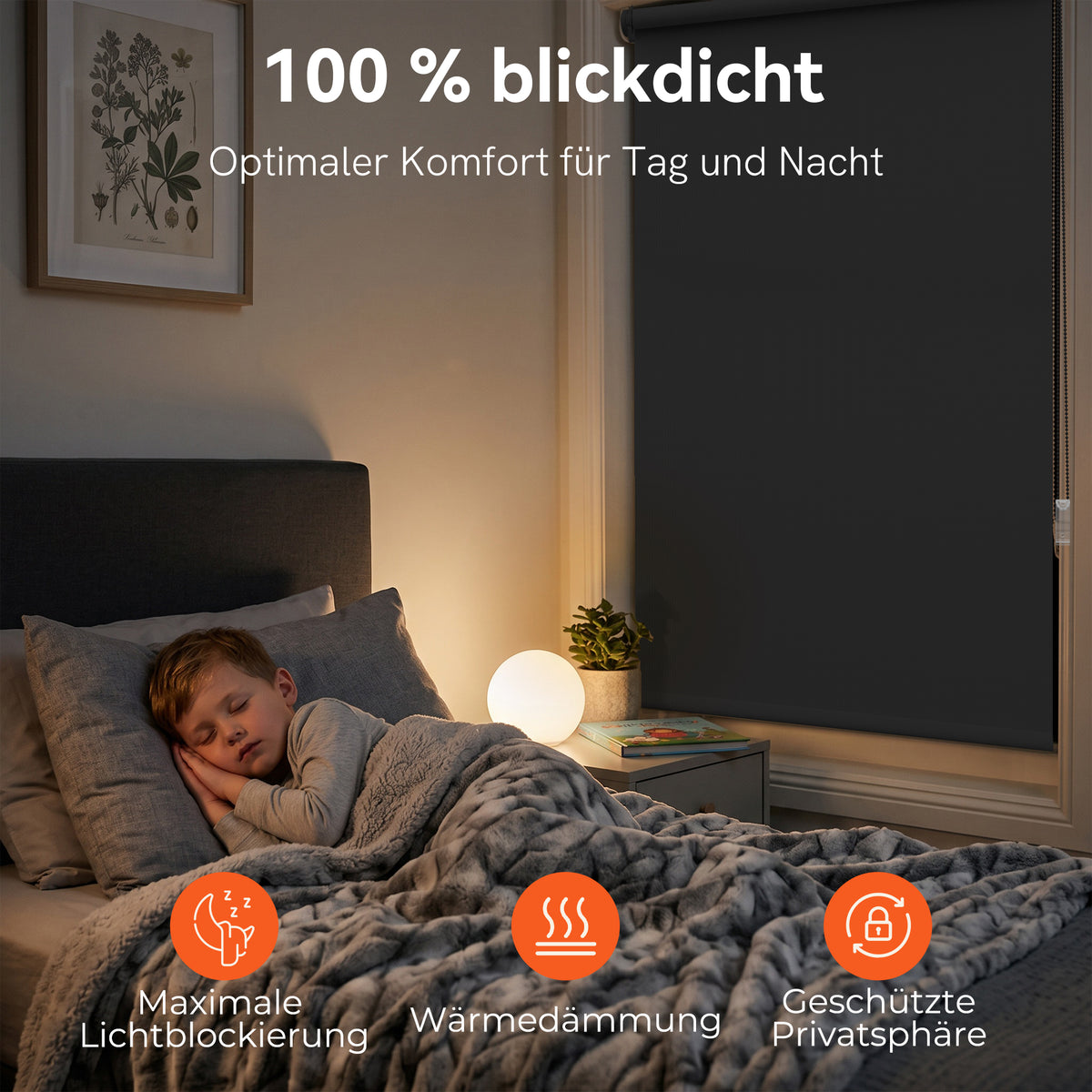 Verdunkelungsrollo ohne Bohren | Sonnenschutz & Sichtschutz | Aubor