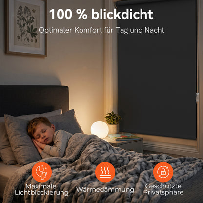 Verdunkelungsrollo ohne Bohren | Sonnenschutz & Sichtschutz | Aubor