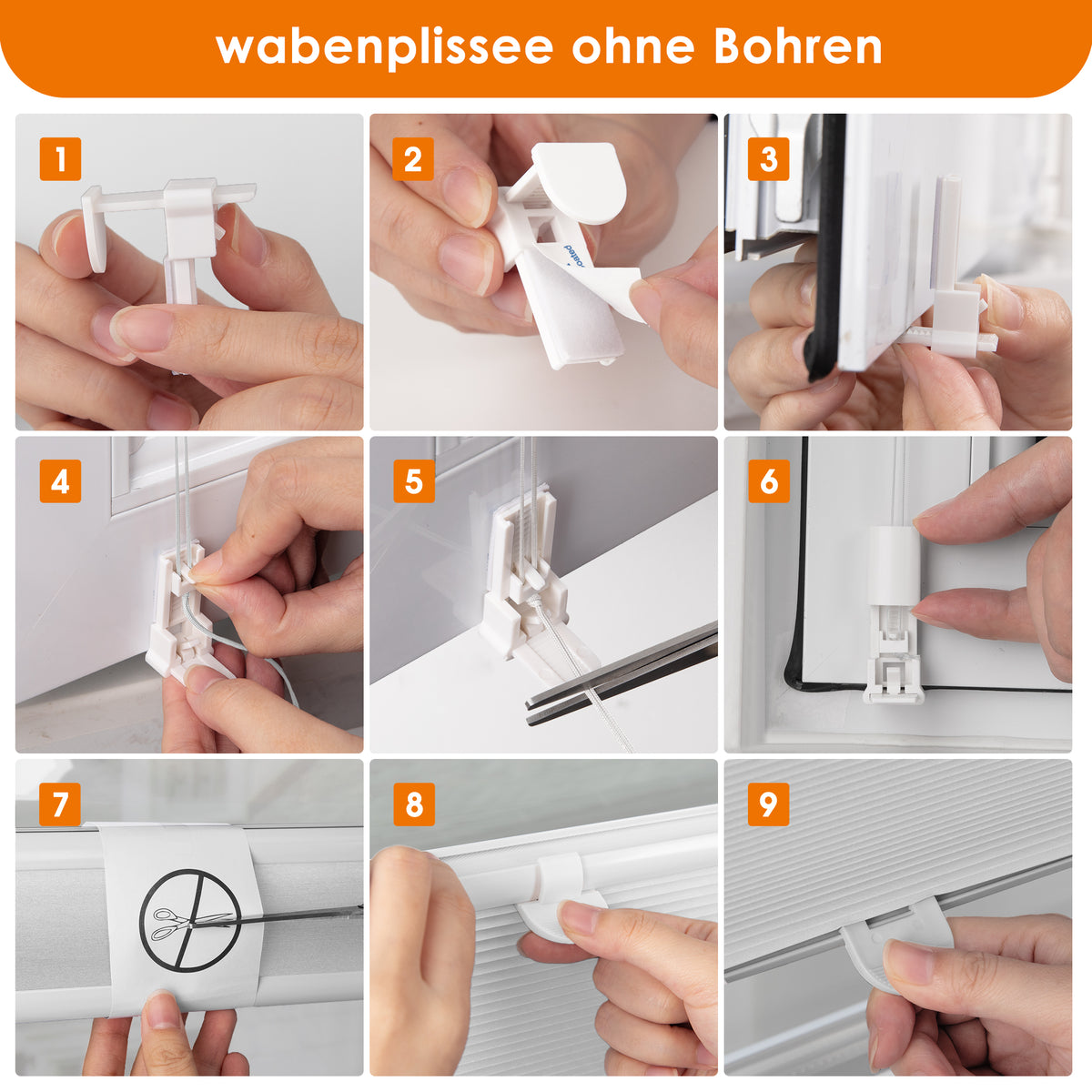 Wabenplissee Thermo ohne Bohren | 100 % blickdicht & Wärmeschutz | Aubor