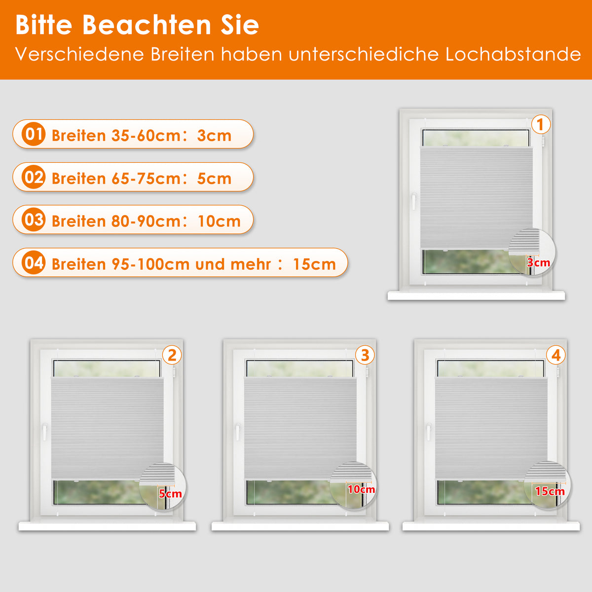 Wabenplissee Thermo ohne Bohren | 100 % blickdicht & Wärmeschutz | Aubor