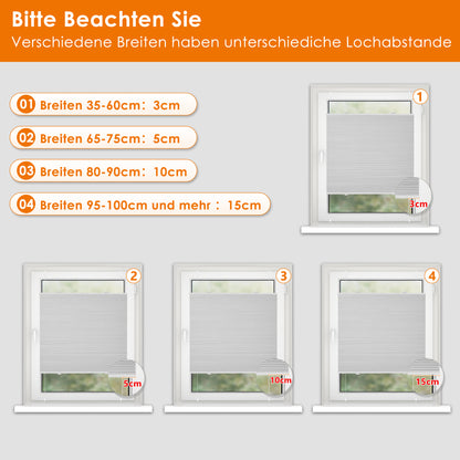 Wabenplissee Thermo ohne Bohren | 100 % blickdicht & Wärmeschutz | Aubor
