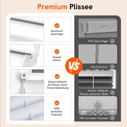 Plissee ohne Bohren & zum Kleben Klemmfix|Aubor