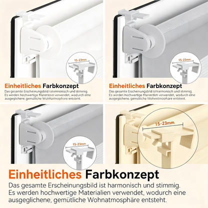 Doppelrollo Klemmfix ohne Bohren | Lichtdurchlässig & Blickdicht &  | Aubor